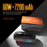 Imagem de Caixa De Som Bluetooth Portátil Basik BA-RAD018 - 60w 7200mAh