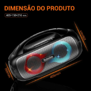 Imagem de Caixa De Som Bluetooth Portátil Basik BA-RAD018 - 60w 7200mAh