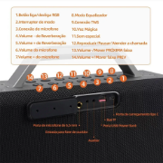 Imagem de Caixa De Som Bluetooth Portátil Basik BA-RAD063 - 160W 24000mAh