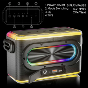 Imagem de Caixa De Som Bluetooth Portátil Basike BA-RAD064 - 60W 6000mAh